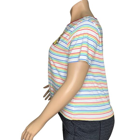 Disney The Lion King Simba Top Short Sleeve Striped Crewneck Front Tie Size 3XL - Picture 6 of 9